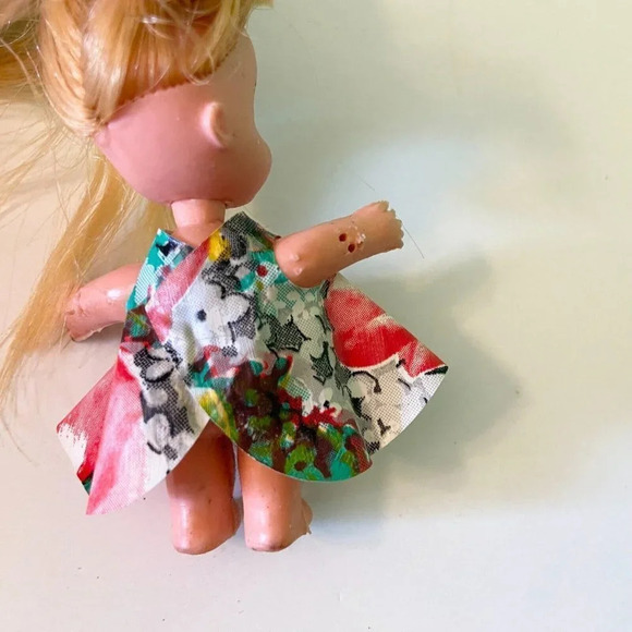Vintage Liddle Kiddle Clone Doll Marked K H Blonde Hair 3  Inch Tall - Picture 7 of 10